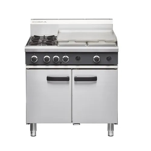 Cobrav 900mm Two Burner /Griddle Gas Range Static Oven  CR9B. - Hospitality Connect