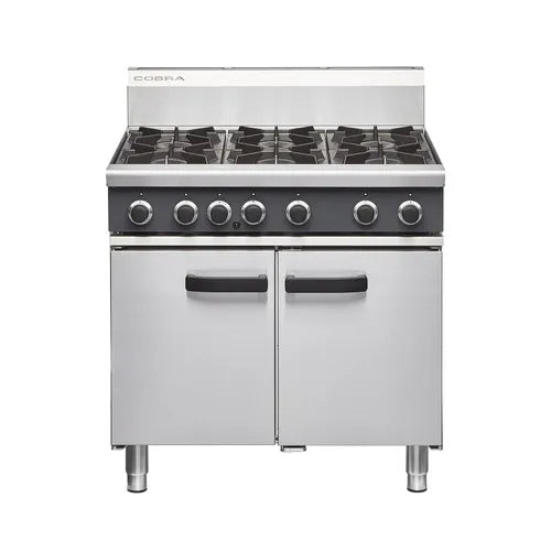 Cobra 900mm Six Burner Gas Range Static Oven CR9D. - Hospitality Connect