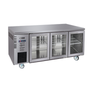 Best Top Under Bench Glass Door Fridge 1800mm/CUR18-3SG-600 (600mm depth) - Hospitality Connect