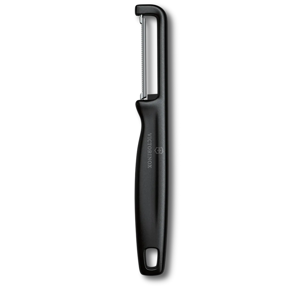 VICTORINOX Iota Peeler, Serrated Double Edge 10cm - Black - Hospitality Connect