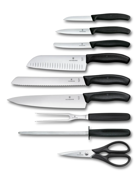 Victorinox 9 Piece Cutlery Block Set - Black - Hospitality Connect