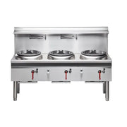 Cobra 1800mm Gas Waterless Wok with 3 Chimney burners  CW3H-CCC. - Hospitality Connect