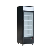 Exquisite DC440PB One Glass Door Upright Display Refrigerators Black 420 Litre - Hospitality Connect