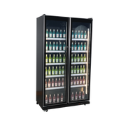 Exquisite DC700 Two Glass Doors Upright Display Refrigerators Black 690 Litre - Hospitality Connect
