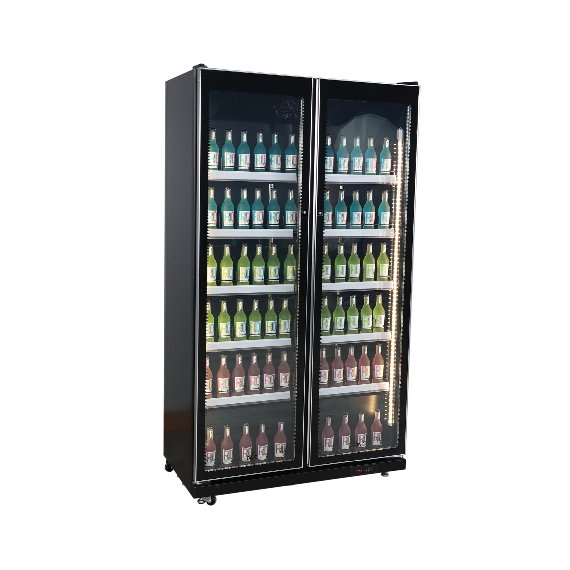 Exquisite DC700 Two Glass Doors Upright Display Refrigerators Black 690 Litre - Hospitality Connect