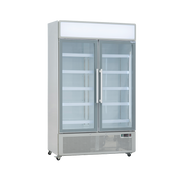 Exquisite DC880P Two Glass Door Upright Display Refrigerators White 850 Litre - Hospitality Connect
