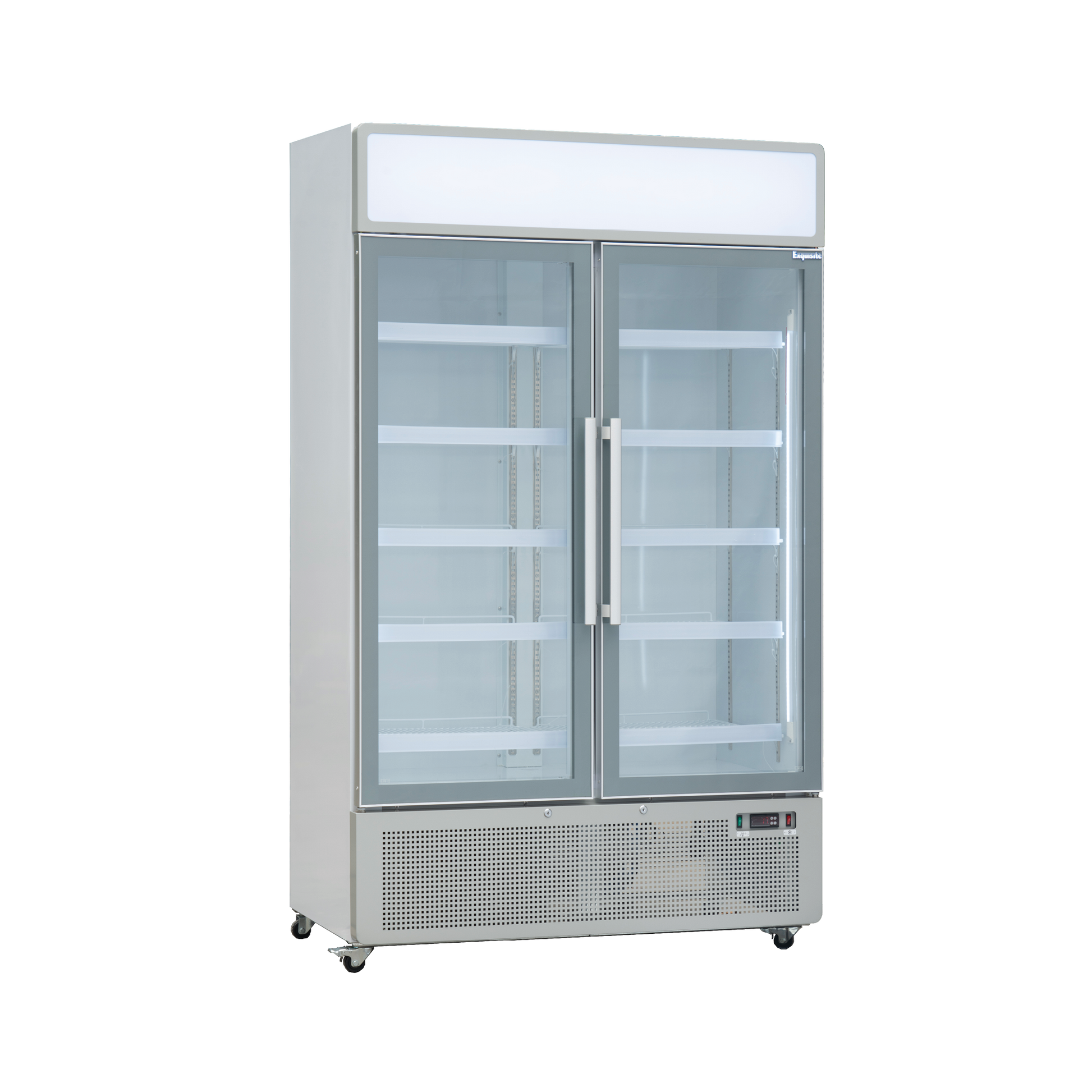 Exquisite DC880P Two Glass Door Upright Display Refrigerators White 850 Litre - Hospitality Connect