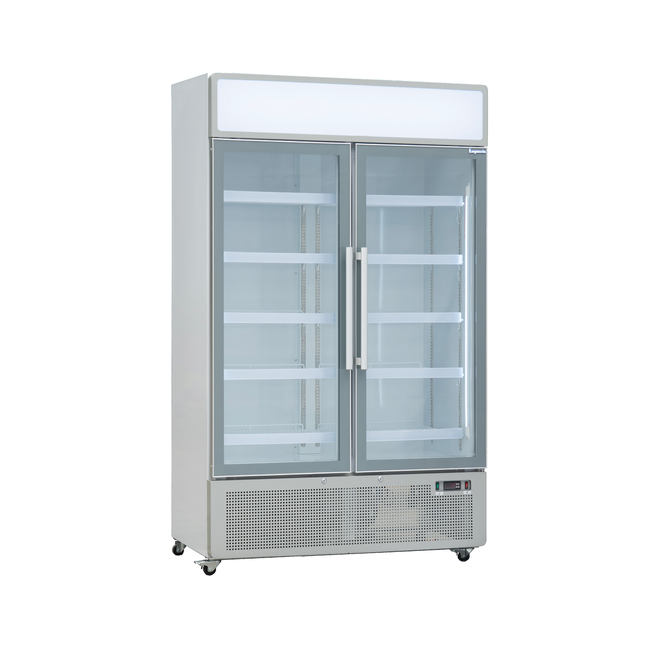 Exquisite DC880P Two Glass Door Upright Display Refrigerators White 850 Litre - Hospitality Connect