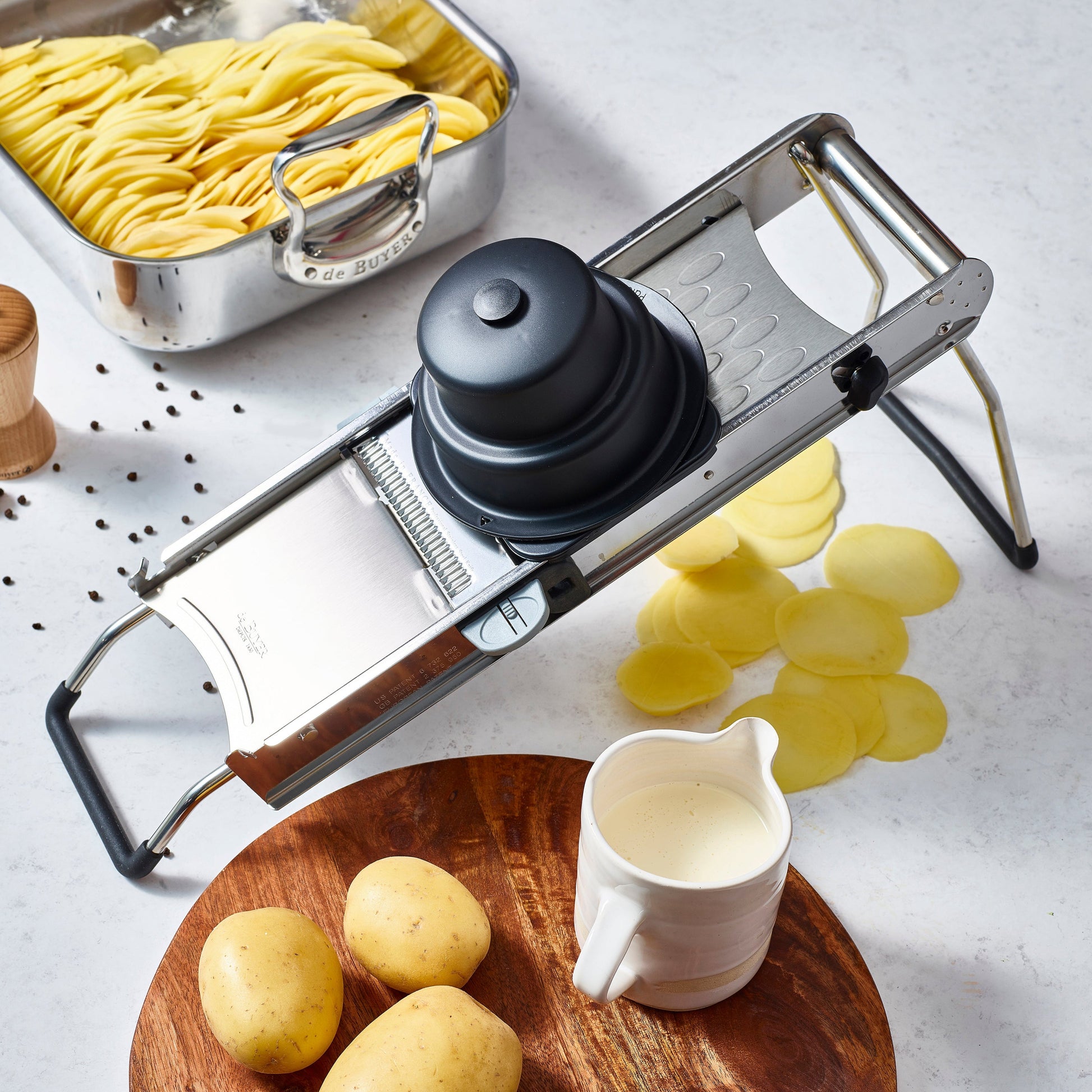 DEBUYER ACCESS MANDOLINE w/2 DBL/SIDED BLADES 4/10mm - Hospitality Connect