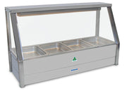 Roband Straight Glass Hot Food Display Bar, 4 pans single row E14 - Hospitality Connect