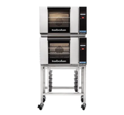 Turbofan E23T32 - Half Size Electric Convection Ovens Touch Screen Control Double Stacked on a Stainless Steel Base Stand - Hospitality Connect