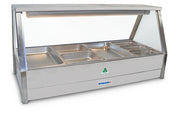 Roband Straight Glass Hot Food Display Bar, 8 pans double row E24 - Hospitality Connect