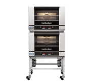 Turbofan E27D22 - Full Size Tray Digital Electric Convection Ovens Double Stacked on a Stainless Steel Base Stand - Hospitality Connect