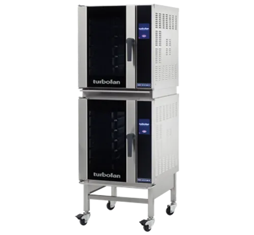 Turbofan E27T32C - Full Size Electric Convection Ovens Touch Screen Control Double Stacked on a Stainless Steel Base Stand - Hospitality Connect