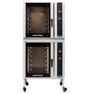 Turbofan E35D6-302C - Full Size Digital Electric Convection Ovens with Castor Base Stand Double Stacked - Hospitality Connect