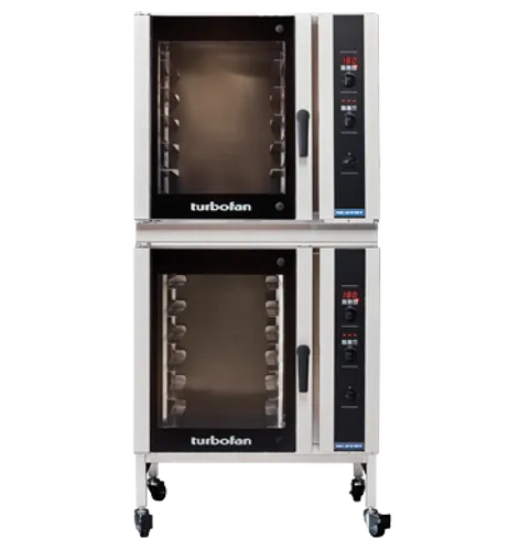Turbofan E35D6-302 - Full Size Digital Electric Convection Ovens with Adjustable Feet Base Stand Double Stacked - Hospitality Connect