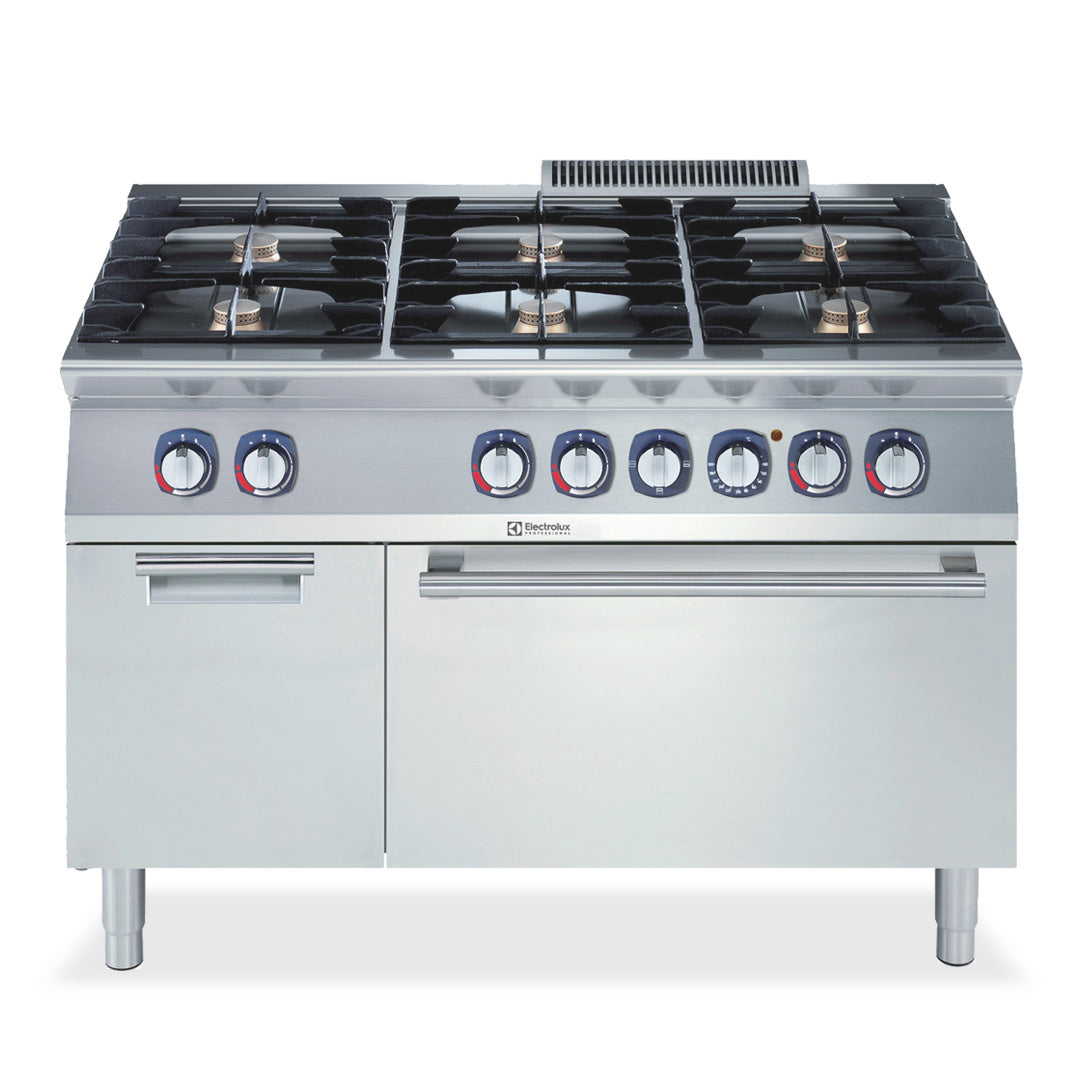 Electrolux Professional700XP 6 Burner Gas Range with Electric Oven 1200mmE7GCGL6C2A - Hospitality Connect