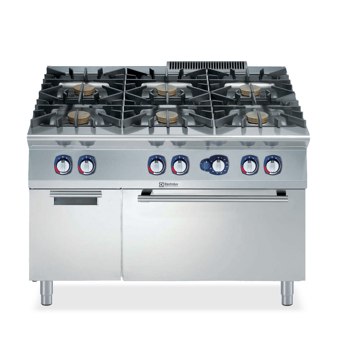 Electrolux Professional900XP 6 Burner Gas Range with Gas Oven 1200mmE9GCGLTC1B - Hospitality Connect