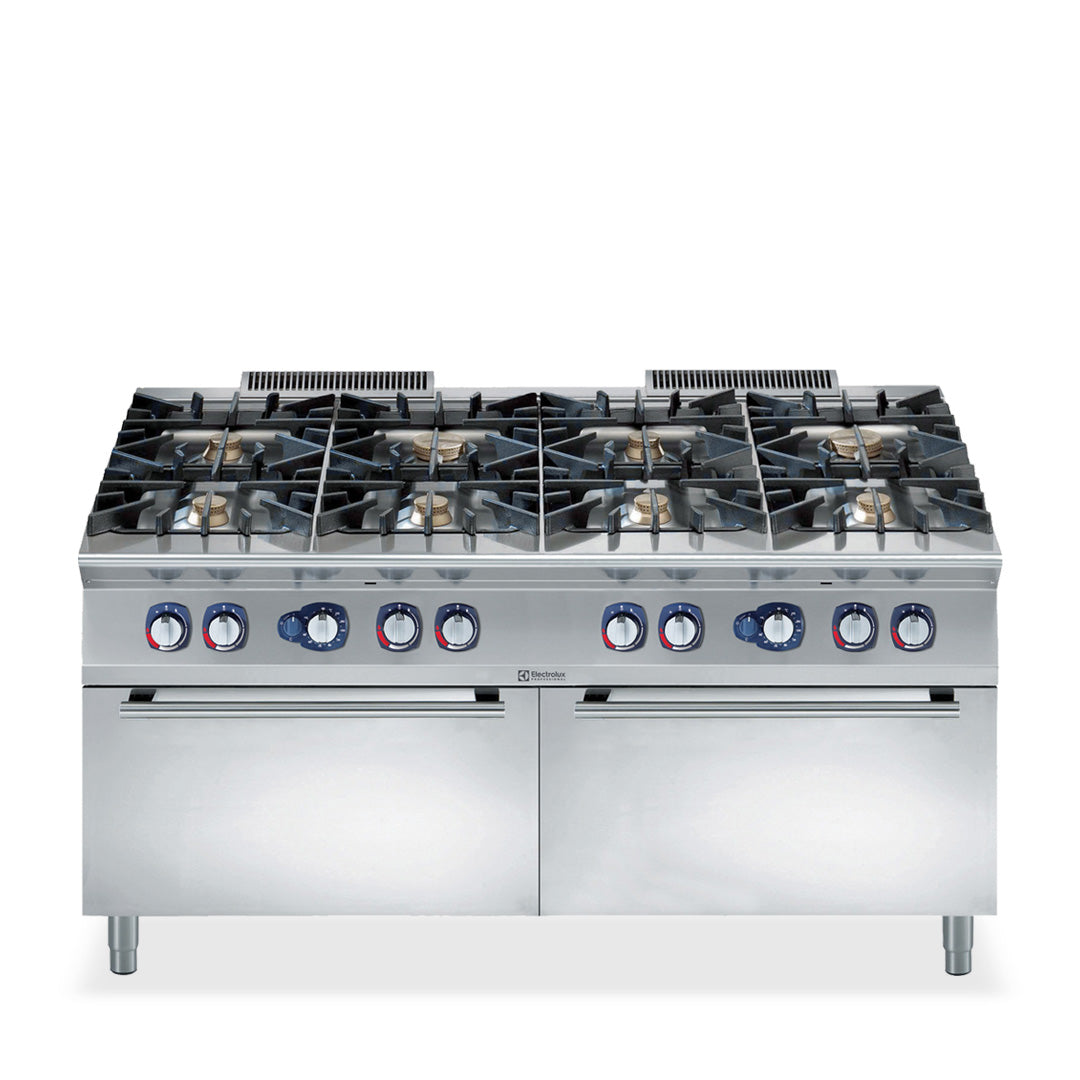 Electrolux Professional900XP 8 Burner Gas Range with Double Gas Oven 1600mmE9GCGP8CGA - Hospitality Connect