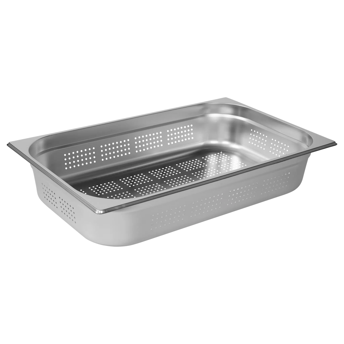 KH GN EURO FOOD PAN ANTI-JAM FULL SIZE 1/1 X 100mm S/STEEL PERFORATED