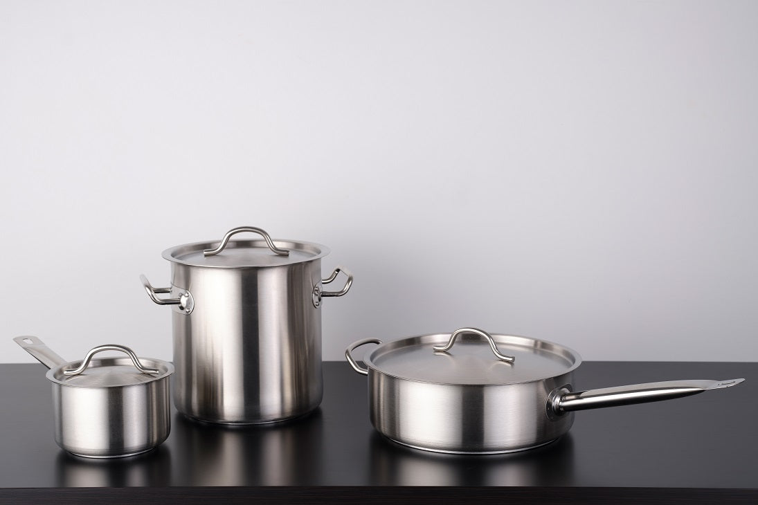 FORCE SAUCE POT w/LID 320x200mm SS TRI-PLY 16.0lt - Hospitality Connect