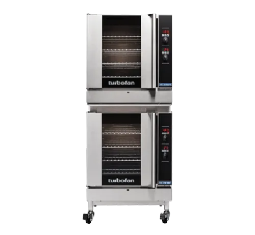 Turbofan G32D42C - Full Size Tray Digital Gas Convection Ovens Double Stacked With Castor Base Stand - Hospitality Connect