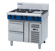 Blue Seal Evolution 900mm Gas Cooktop – Refrigerated Base G516D-RB. - Hospitality Connect