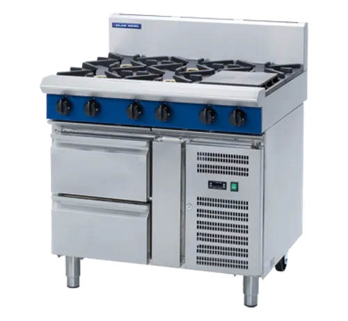 Blue Seal Evolution 900mm Gas Cooktop – Refrigerated Base G516D-RB. - Hospitality Connect