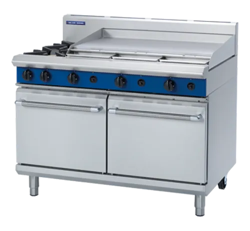 Blue Seal Evolution 1200mm Gas Range Double Static Oven G528A. - Hospitality Connect
