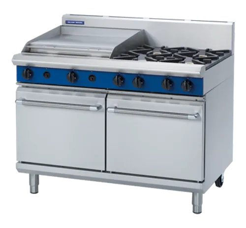 Blue Seal Evolution 1200mm Gas Range Double Static Oven G528B. - Hospitality Connect