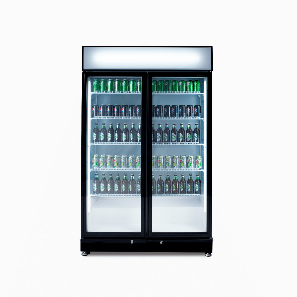 Bromic Upright Display Fridge - 885L - 2 Doors - Flat Glass - Black GM0900LBECO-NR - Hospitality Connect