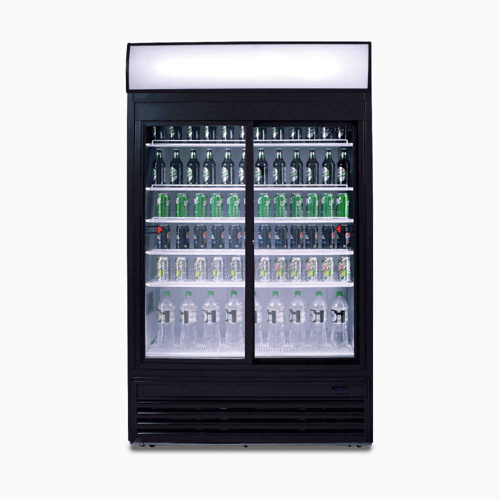 Bromic Upright Display Fridge - 945L - 2 Doors - Sliding - Flat Glass - Lightbox GM0980LS-NR - Hospitality Connect