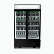 Bromic Upright Display Fridge - 960L - 2 Doors - Flat Glass - Cassette - Black GM1000LBCAS - Hospitality Connect