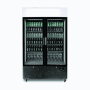 Bromic Upright Display Fridge - 1082L - 2 Door - Flat Glass - Lightbox - Black GM1100LB-NR - Hospitality Connect