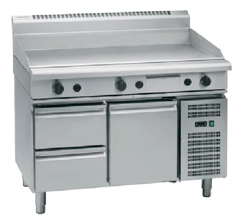 Waldorf 800 Series GP8120G-RB - 1200mm Gas Griddle – Refrigerated Base - Hospitality Connect
