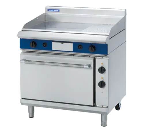 Blue Seal Evolution 900mm Gas Griddle Electric Static Oven Range GPE506. - Hospitality Connect