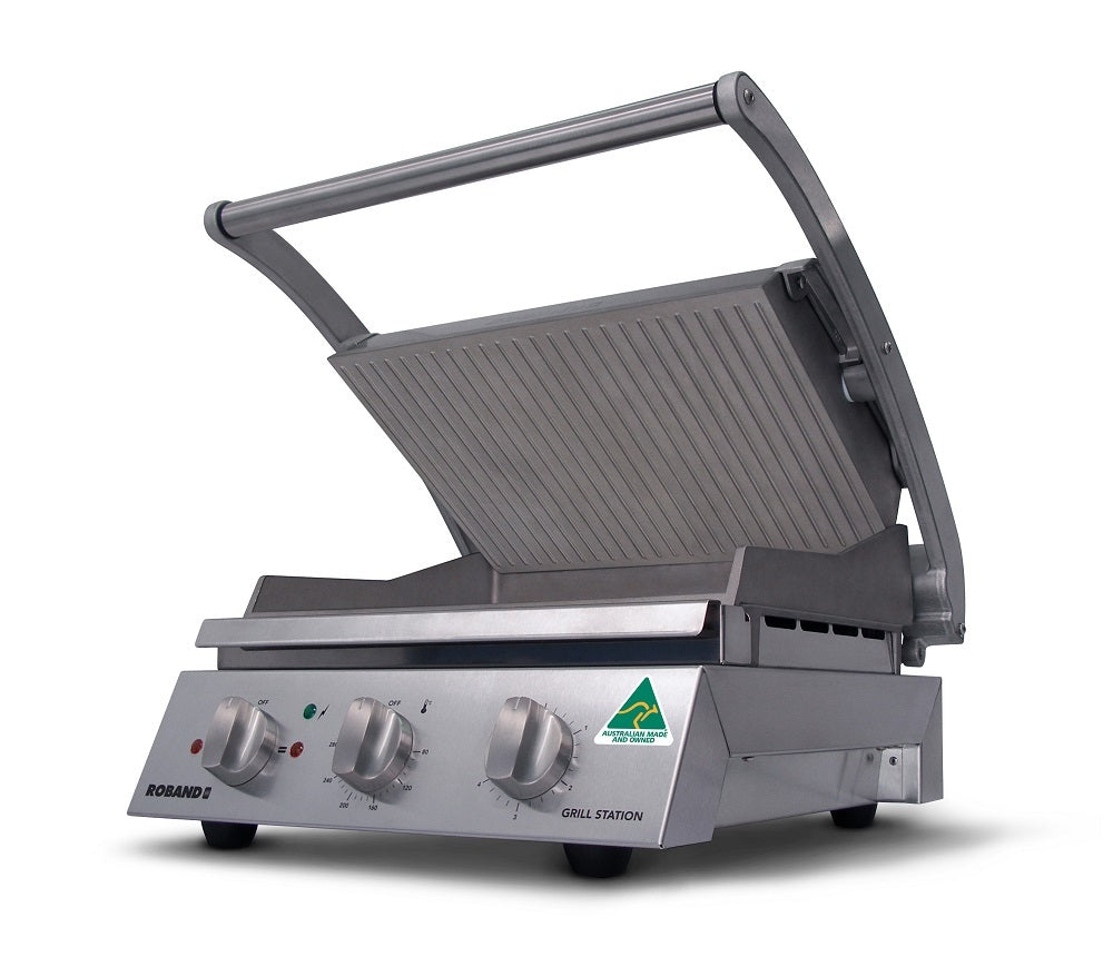 Roband GSA810R Grill Station - 8 Slices Smooth Bottom Plate & Ribbed Top Plate - Hospitality Connect