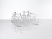 Winterhalter 4-row wire rack for washing baskets, 500x500x184mm, sturdy metal frame for dishwashing and glass rack storage.