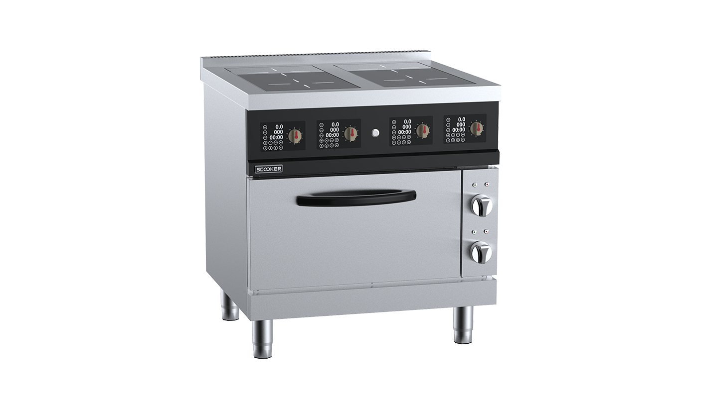 Scooker Induction Full Length Glass Four-Zone Boiling Top With Oven  HLBZJ4N-C19