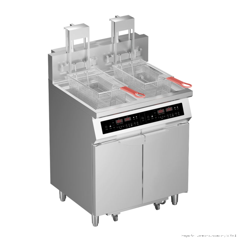 Brenner Volt 50L double tank auto lifting touch control Induction fryer with oil filter - IDF2-50AL