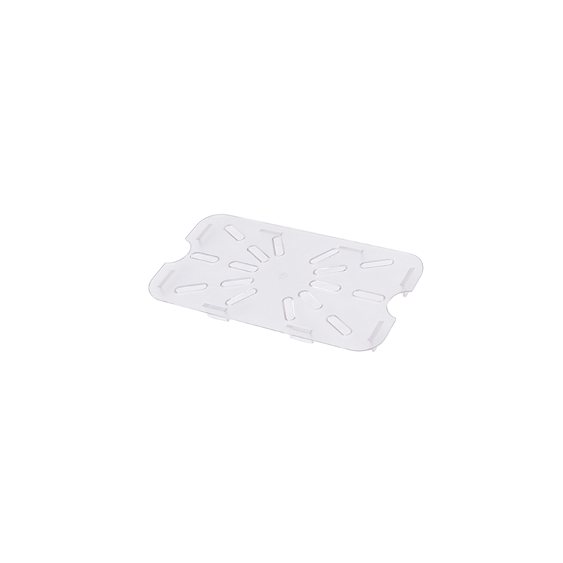 Clear JIWINS drain shelf made of polypropylene, 1/4 inch thick, 210x108x15mm, designed for kitchen or bathroom use.