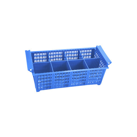 JIWINS CUTLERY BASKET 8-COMP w/HDL BLUE PP 427x208x151mm - Hospitality Connect