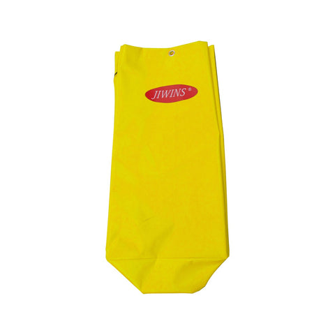 Yellow JIWINS high-capacity vinyl bag with 278x850mm size and 113.56 liters capacity, designed for industrial or hospitality use