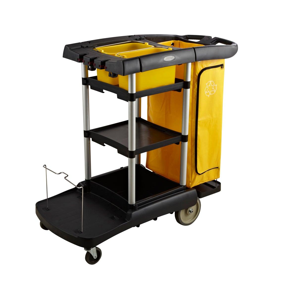 JIWINS MULTIFUNCTIONAL CLEAN CART BLACK PP 1212x575x1129mm - Hospitality Connect