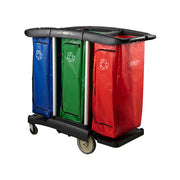 JIWINS TRIPLE CAPACITY CLEAN CART BLACK PP 1301x575x1129mm - Hospitality Connect
