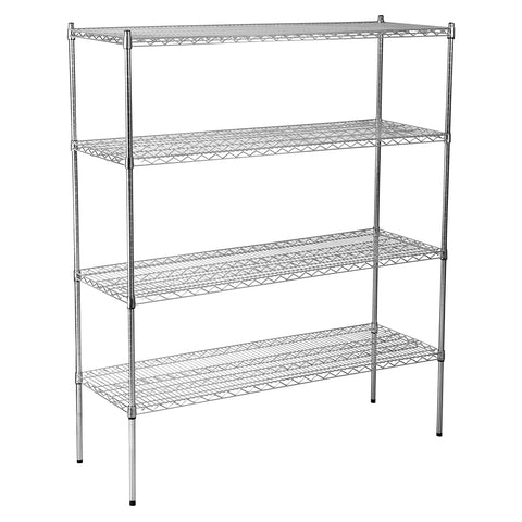 JIWINS WIRE SHELF UNIT COMPLETE CHROMED 1220x610x1800mm - Hospitality Connect