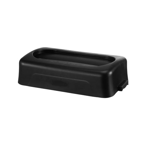 Black polypropylene swing lid for JW-CR76V waste bin, measuring 557x287x140mm, compatible with JWINS SWING LID series.