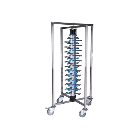 JIWINS MOBILE PLATE RACK FOR 48 PLATES S\S 650x590x1260mm
