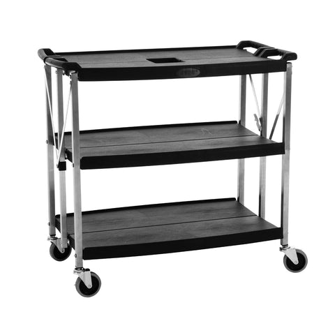 JIWINS BIG FOLDING CART BLACK PP/S/S 520x990x900mm - Hospitality Connect