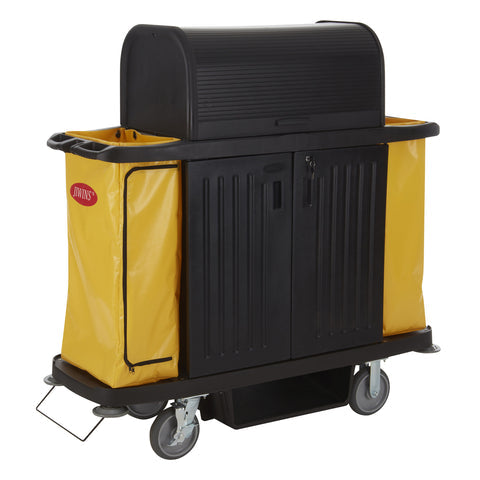 JIWINS HOUSEKEEPING CART BLACK PP 1536x554x1510mm